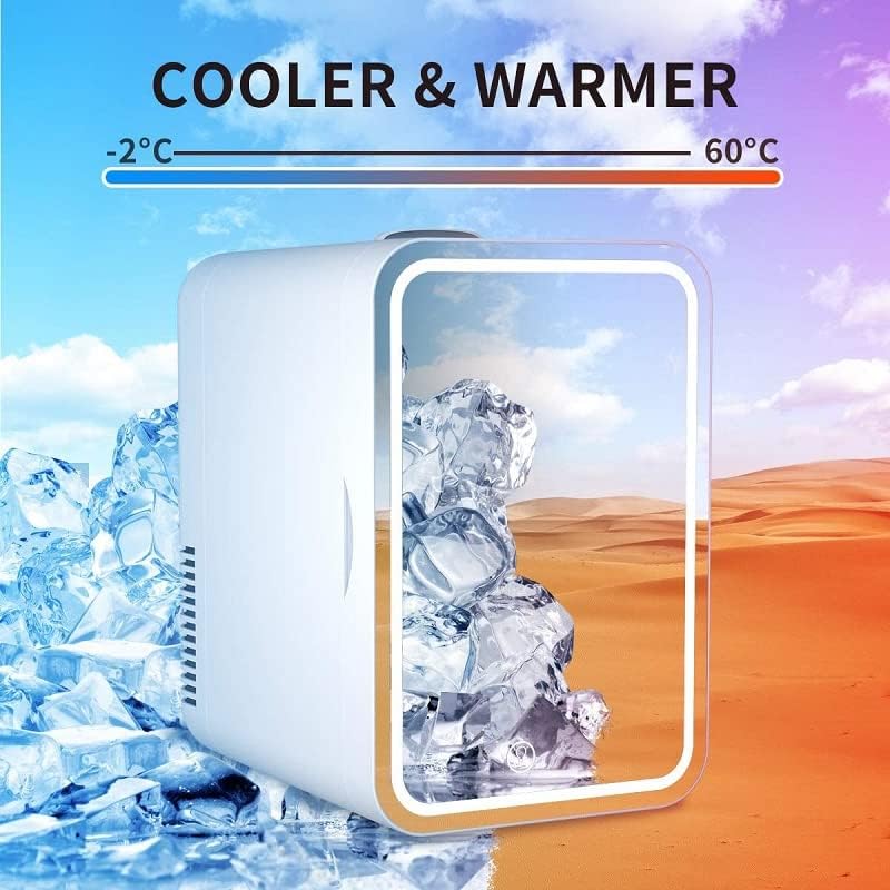 Arabest 8L Mini Makeup Fridge with LED Light Mirror