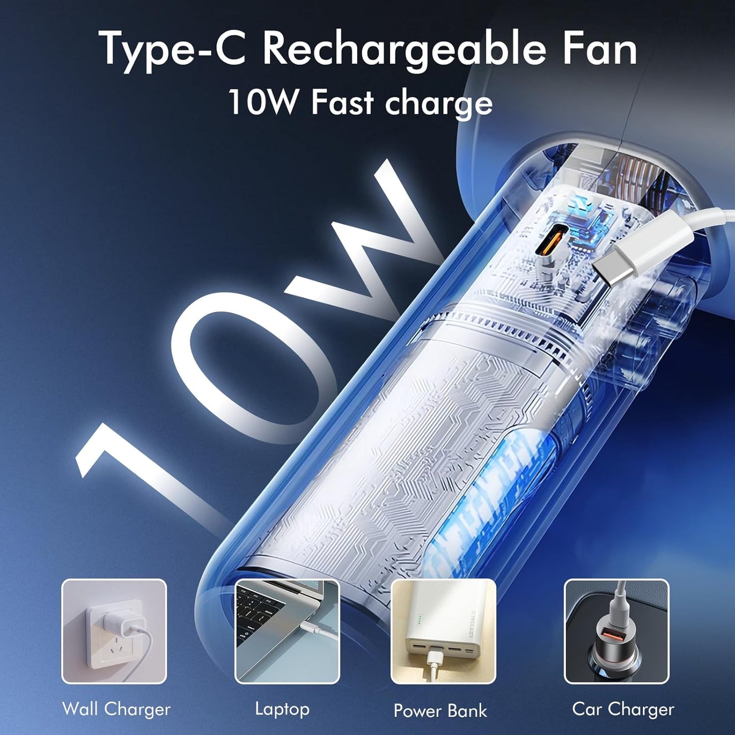 Portable Handheld Turbo Fan150 Speed Mini Fan