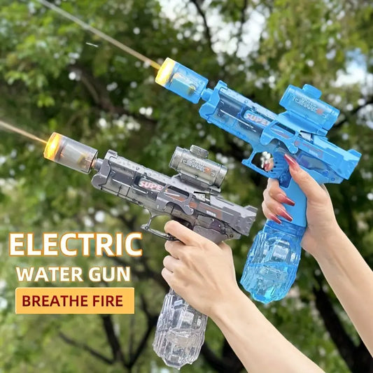 Electric Water Gun with Flame Light Effect with Large Capacity Drum