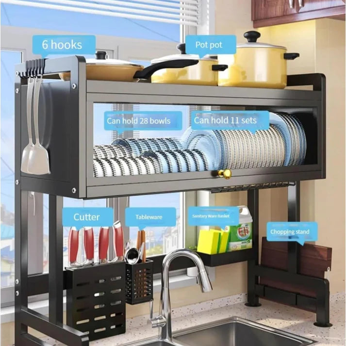 Premium Quality Heavy Duty Over The Sink Dish Drying Stand 3 Tier