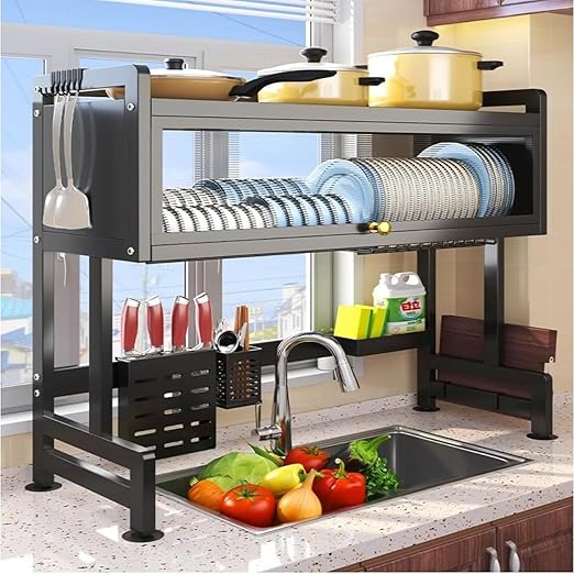 Premium Quality Heavy Duty Over The Sink Dish Drying Stand 3 Tier