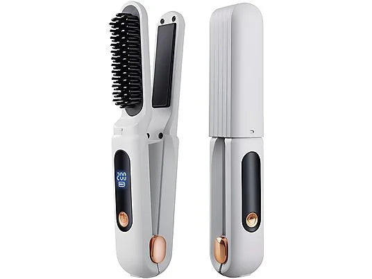 2-in-1 Ionic Straightening Comb and Curling Iron Cordless