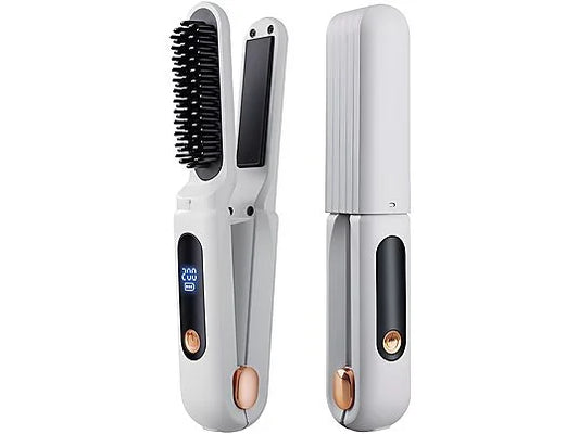 2-in-1 Ionic Straightening Comb and Curling Iron Cordless
